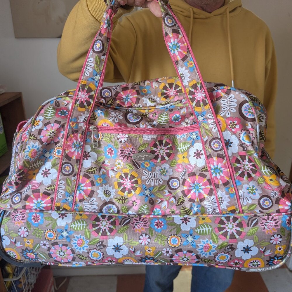 Floral Olympia Rolling Duffle Bag